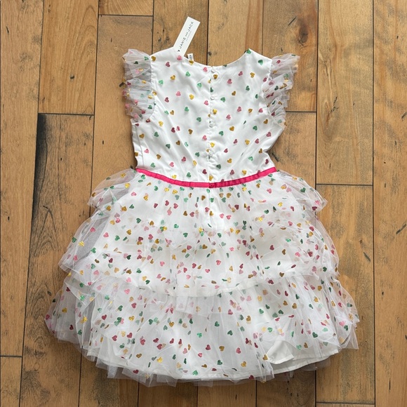 BNWT JANIE AND JACK Girls Heart Printed Tulle Dress Easter spring Mothers Day 12 - Picture 6 of 6